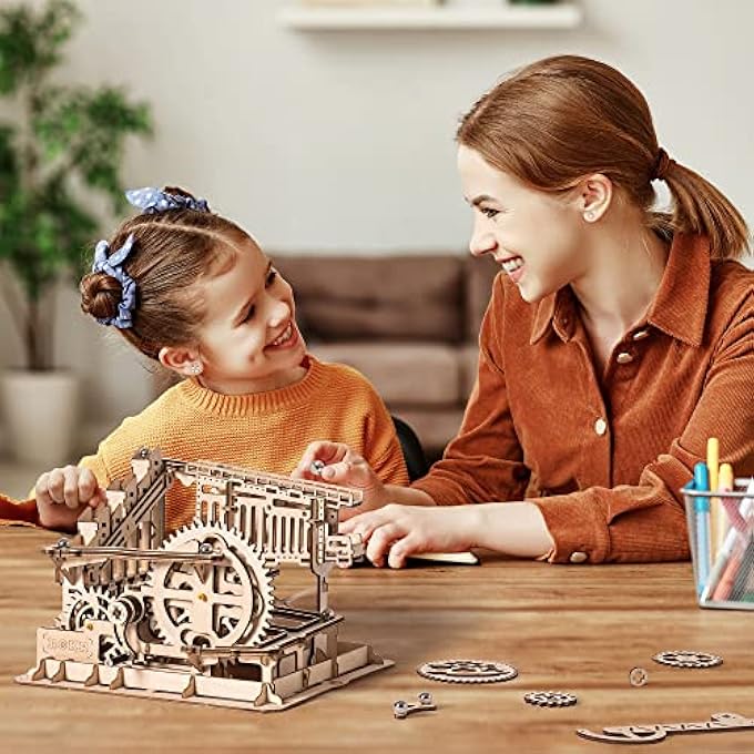 3D WOODEN PUZZLE MARBLE RUN MODEL BUILDING KITS MECHANICAL PUZZLE TOY GIFTS FOR ADULTS & TEENS MARBLE SQUAD MAGIC CRASH - Image 2
